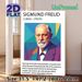 Sigmund Freud Themed Painting Poster, Stylized Geometric Portrait Poster, Informative Psychoanalysis Introduction Decor For Office, Study Room Or_maomaolike.com
