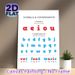 Vowels & Consonants Painting Poster, Clear Red & Blue Typographic Poster, Useful For Learning English Letter Classification And Pronunciation, Ideal_maomaolike.com