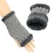 Unisex Fleece thickened half-finger gloves Warm short wrist cuff Knitted wool cuff furry gloves_maomaolike.com