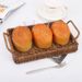Rectangular Woven Wicker Bread Basket With Dual Handles Brown Decorative Storage Bin For Snacks Fruits Kitchen_maomaolike.com