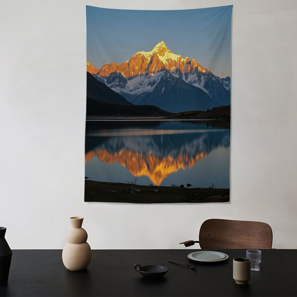 Sunshine Golden Mountain Natural Scenery Decorative Canvas Modern Minimalist Backed Living Room Sofa Background Hanging Cloth_maomaolike.com