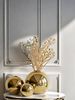 A Light Golden Spherical Suitable For Living Room, Study, Office Desk, Foyer Decoration, Fresh Flowers In Vase_maomaolike.com