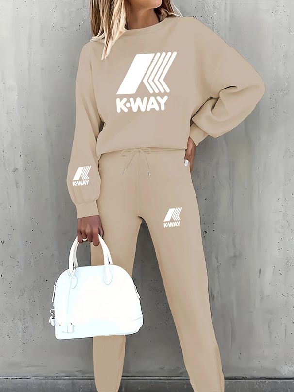 Women's Fashion Street Printed Sweatshirt Set_maomaolike.com