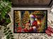 Fawn Pug And Santa Claus Doormat Front Door Mat Indoor Outdoor Rugs For Entryway, Non Slip Washable Low Pile, 24H X 36W_maomaolike.com