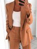 Women's new fashion button slim lapel cardigan temperament blazer suit_maomaolike.com