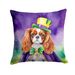 Cavalier Spaniel King Of Mardi Gras Throw Pillow Machine Washable, Indoor Outdoor Decorative Pillow For Couch, Bed Or Patio, 18Hx18W_maomaolike.com