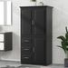 Tall And Wide Storage Cabinet With Doors For Bathroom/Office, Three Drawers_maomaolike.com