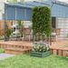 Outsunny Galvanized Raised Garden Bed, 24" X 24" X 11.75" Outdoor Planter Box With Trellis Tomato Cage And Open Bottom For Climbing Vines, Vegetables, Flowers In Backyard, Garden, Patio, Green_maomaolike.com