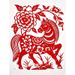 Chinese Folk Paper-Cutting Finished Horse Arrives Success Flower Blooms Wealth Transparent Waterproof Sunproof_maomaolike.com