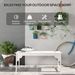 Slatted Wooden Garden Bench, Curved Seat Front Porch Bench, White_maomaolike.com