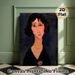 Bob-haired Woman Portrait Painting Poster, Expressionist Style Soft-toned Portrait With Rose Detail Poster, Timeless Artistic Decor Ideal For Living_maomaolike.com