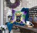 Scottish Terrier King Of Mardi Gras Throw Pillow Machine Washable, Indoor Outdoor Decorative Pillow For Couch, Bed Or Patio, 18Hx18W_maomaolike.com