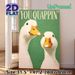 Whimsical Duck Themed Painting Poster, Playful White Ducks With "You Quappin'" Text On Green Background Poster, Lighthearted Humorous Decor Suitable_maomaolike.com