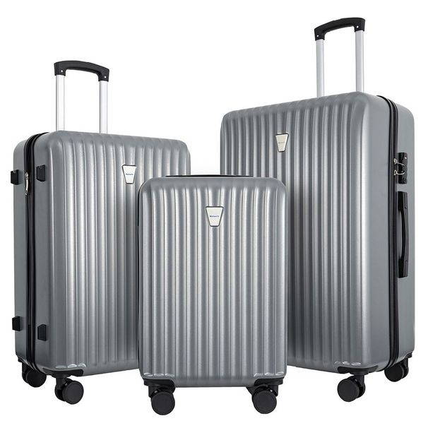 3-Piece Hardshell Suitcase Set, Professional & Family Luggage With TSA Lock & Double Spinner Wheels, Large Capacity Lightweight Expandable Cases For Business & Vacation_maomaolike.com