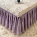 Class A Cloud Feel Washed Cotton Quilted Skirt Wrinkled Gauze Lace Cover Bed Set Non-Slip Three-Piece Mattress Protector_maomaolike.com
