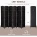 Room Divider, 6 Panel Folding Privacy Screen, 6FT Tall Portable Wicker Weave Partition Wall Divider For Bedroom, Home Office, Black_maomaolike.com