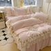 2026 New Washed Cotton Bedding For Girls, Skirt, Sheet, Bed Cover, Princess Style Lace Trim Four-Piece Set_maomaolike.com