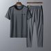 Men's Clothing Middle aged and elderly sports suits men's summer casual suits men's dad's summer short sleeved trousers factory direct sales_maomaolike.com