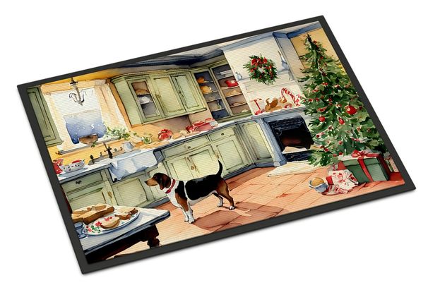 Basset Hound Christmas Cookies Doormat Front Door Mat Indoor Outdoor Rugs For Entryway, Non Slip Washable Low Pile, 24H X 36W_maomaolike.com
