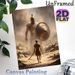 Mythological Warrior Painting Poster, Dramatic Realistic Battlefield Confrontation Poster, Immersive Mythic Combat Art Piece For Home, Game Room Decor_maomaolike.com