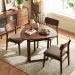 31.5" Small Folding Dining Table, Walnut Solid Wood Foldable Kitchen Table For 2 People_maomaolike.com