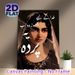 Portrait Of Woman With Urdu Text Painting Poster, Moody Artistic Brushstroke Style Poster, Unique Cultural Aesthetic Decor For Living Room, Study_maomaolike.com