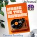 Vinyl Record Player Themed Painting Poster, Warm Orange Retro "Music Is The Answer" Poster, Chic Music-focused Wall Decor For Living Room, Music_maomaolike.com