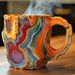 Resin Coffee Mug, Stainless Steel Lining, Hand Wash Only, Reusable, Heat Resistant, Suitable For Home And Office_maomaolike.com