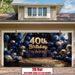 40th Birthday Party Banner - 2D Flat Polyester Backdrop With Glowing Lights Design, Wall Hanging Photo Props, Party Decor_maomaolike.com