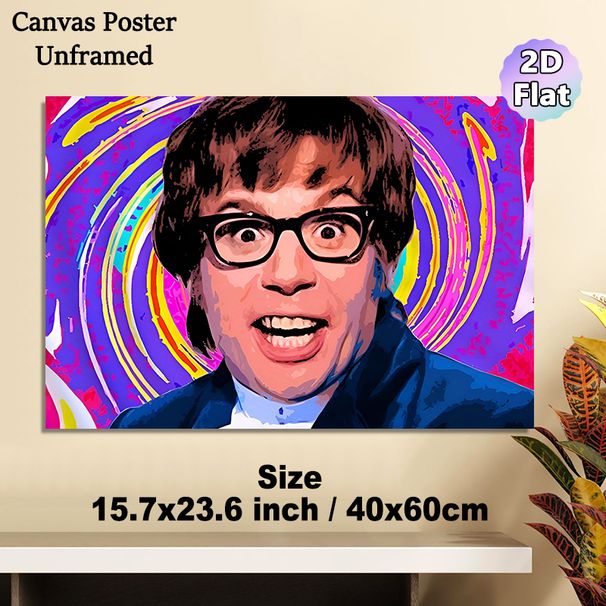 Retro Pop Culture Portrait Painting Poster, Vibrant Psychedelic Style Poster, Bold Colorful Swirling Backdrop, Eye-catching Artistic Decor Ideal For_maomaolike.com