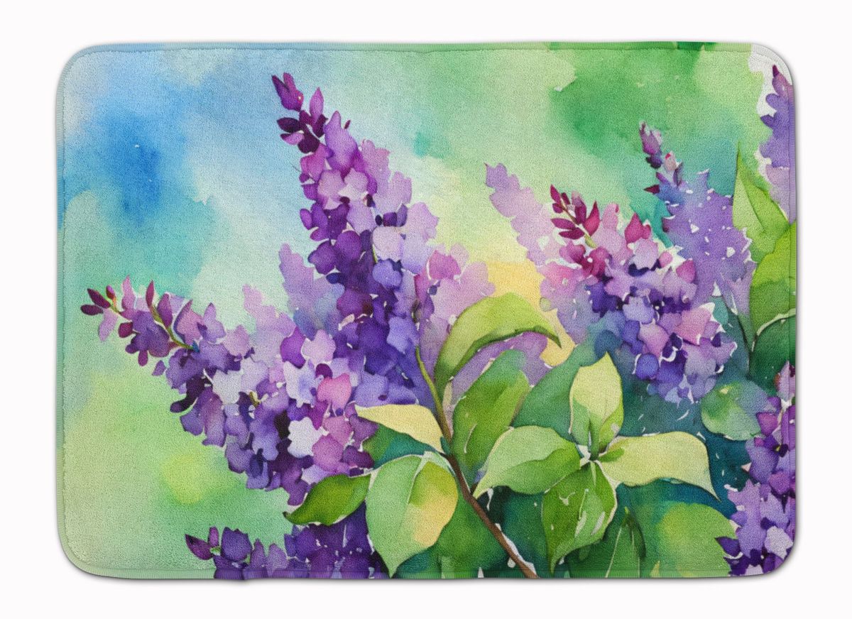 New Hampshire Purple Lilac In Watercolor Memory Foam Kitchen Mat Machine Washable Anti-Fatigue Mat Cushion Comfort Bath Mat Or Kitchen Rug_maomaolike.com