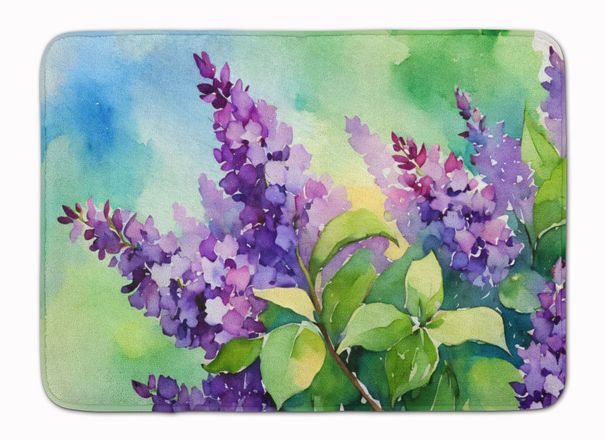 New Hampshire Purple Lilac In Watercolor Memory Foam Kitchen Mat Machine Washable Anti-Fatigue Mat Cushion Comfort Bath Mat Or Kitchen Rug_maomaolike.com