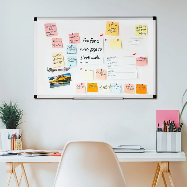 Magnetic Whiteboard Kit, Dry Eraser, 1 Dry Eraser, 2 Multi-color Markers And 4 Magnetic Needles, Silver Reinforced Aluminum Frame_maomaolike.com
