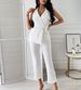 Women's Clothing White Sleeveless Suit Jumpsuit Long Pants-With Chain_maomaolike.com