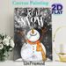 Snowman & "Let It Snow" Themed Painting Poster, Cozy Watercolor-style Snowman With Scarf Poster, Festive Winter Design With Snowflakes, Ideal For Home_maomaolike.com
