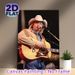 Country Singer Live Performance Painting Poster, Warm-toned Vintage Stage Show Scene Poster, Captures Authentic Live Performance Vibe, Ideal For Music_maomaolike.com