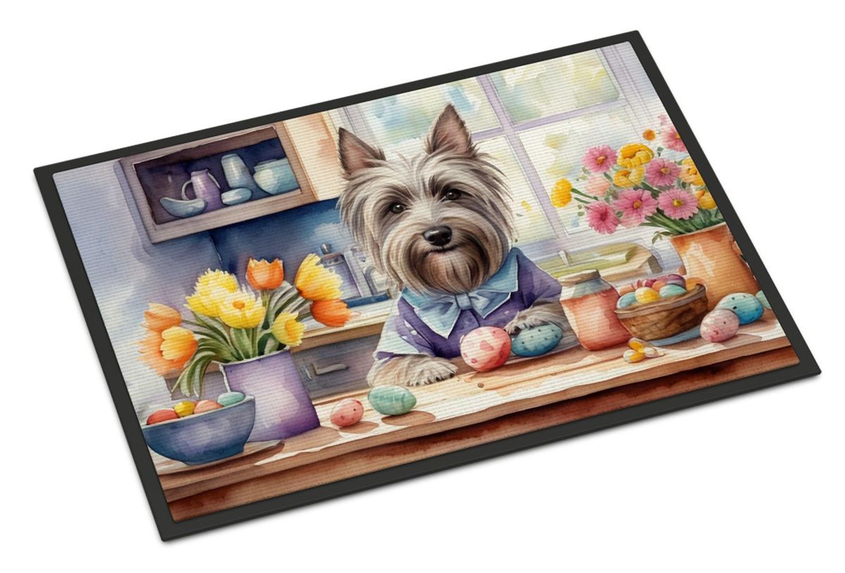 Decorating Easter Skye Terrier Doormat Front Door Mat Indoor Outdoor Rugs For Entryway, Non Slip Washable Low Pile, 24H X 36W_maomaolike.com