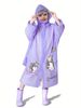 Cute Girls Cartoon Angel Print Raincoat With Schoolbag Cover, Rainproof Long Jacket Perfect For Outdoor Activities Children's Day_maomaolike.com