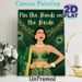 Pin The Bindi On The Bride Painting Poster, Luxurious Emerald-Gold Traditional Indian Bridal Poster, Interactive Party Game Decor Ideal For_maomaolike.com