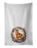 Finnish Spitz And Flowers Kitchen Towel Set Of 2 White Dish Towels Decorative Bathroom Hand Towel For Hand, Face, Hair, Yoga, Tea, Dishcloth, 19 X 28", White_maomaolike.com