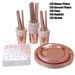Elegant Rose Gold Party Tableware Set - 7" 9" Disposable Plates, Cups, Cutlery, Napkins Tablecloth For Birthdays,_maomaolike.com