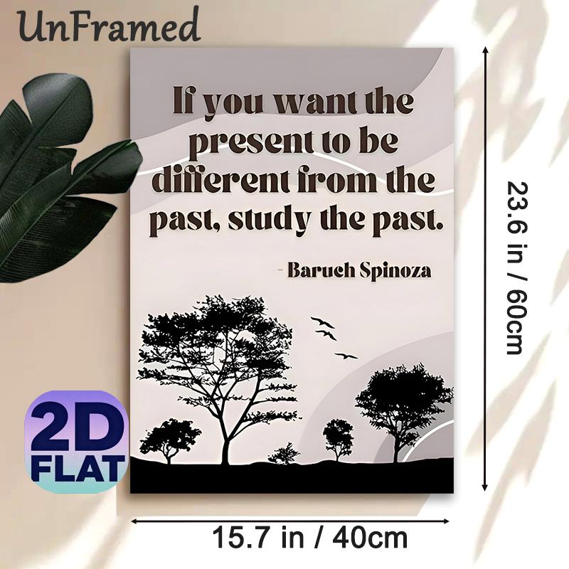 Inspirational Quote Painting Poster, Minimalist Monochrome Tree Silhouette & Bird Scene Poster, Thought-provoking Motivational Decor Ideal For Home_maomaolike.com