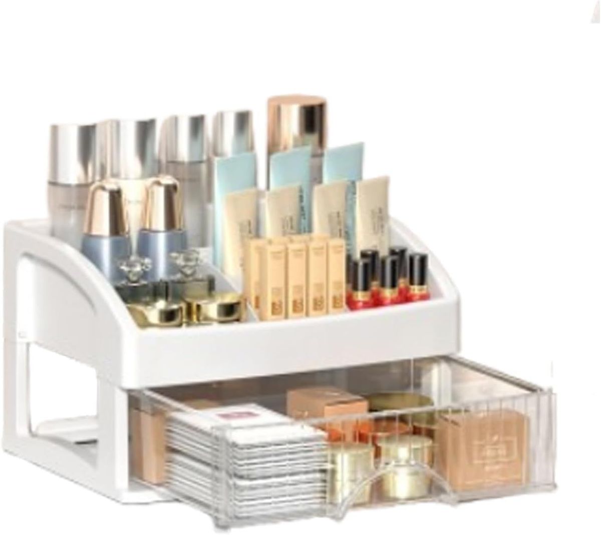Acrylic Makeup Organizer With Lid Cosmetic Storage Drawers Portable Makeup Organizers Waterproof Box For Women,B,2nd Floor_maomaolike.com