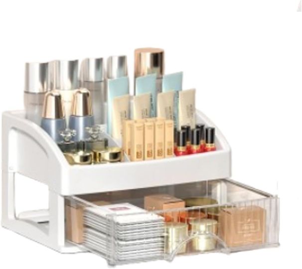 Acrylic Makeup Organizer With Lid Cosmetic Storage Drawers Portable Makeup Organizers Waterproof Box For Women,B,2nd Floor_maomaolike.com