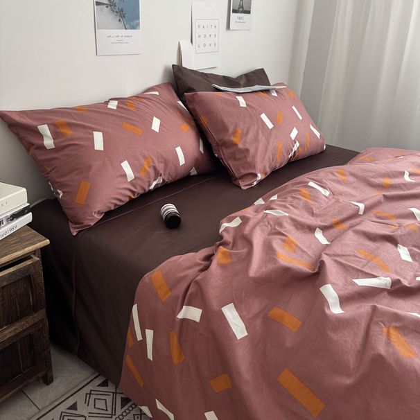Wholesale INS Nordic Style Simple Retro Mixed Pure Cotton Four-Piece Artistic Vintage All-Cotton Student Dormitory Three-Piece Set_maomaolike.com