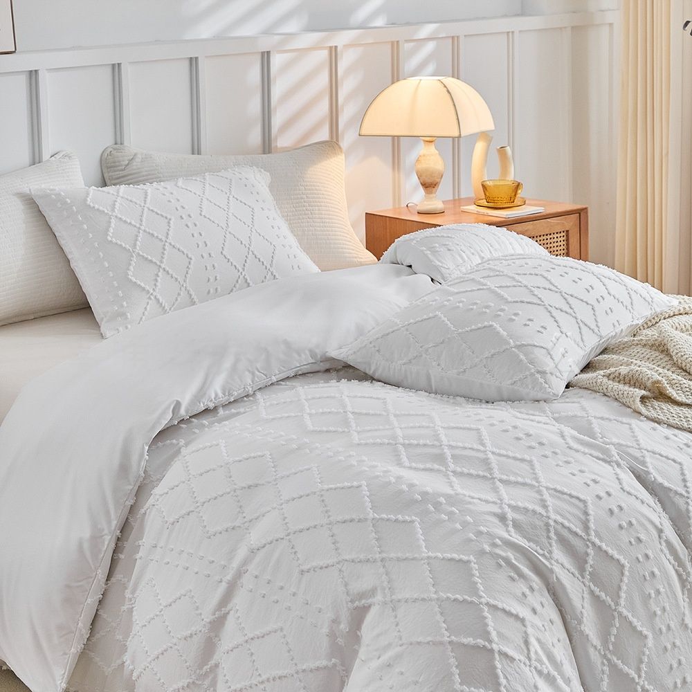 Flower Bohemian Quilt Duvet Cover Three Piece Bedding Set_maomaolike.com