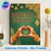 Mehendi Station Painting Poster, Vibrant Traditional Indian Style Poster, Intricate Henna Hands Heart Gesture With Ornate Golden Decor, Brings_maomaolike.com