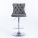 Swivel Velvet Barstools Adjusatble Seat Height From 25-33 Inch, Chrome Base Bar Stools With Backs Comfortable Tufted For Home Pub And Kitchen Island,Set Of 2, AS1712GY, Gray_maomaolike.com