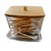 Daily Necessities Bamboo Lid Storage European Style Transparent Desktop Swab Makeup Remover Cotton Dustproof Box Home_maomaolike.com