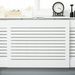 14-Panel Extendable Cover Display Shelf, White MDF Radiator Guard With Slatted Ventilation, Wall Mountable For Hallway_maomaolike.com